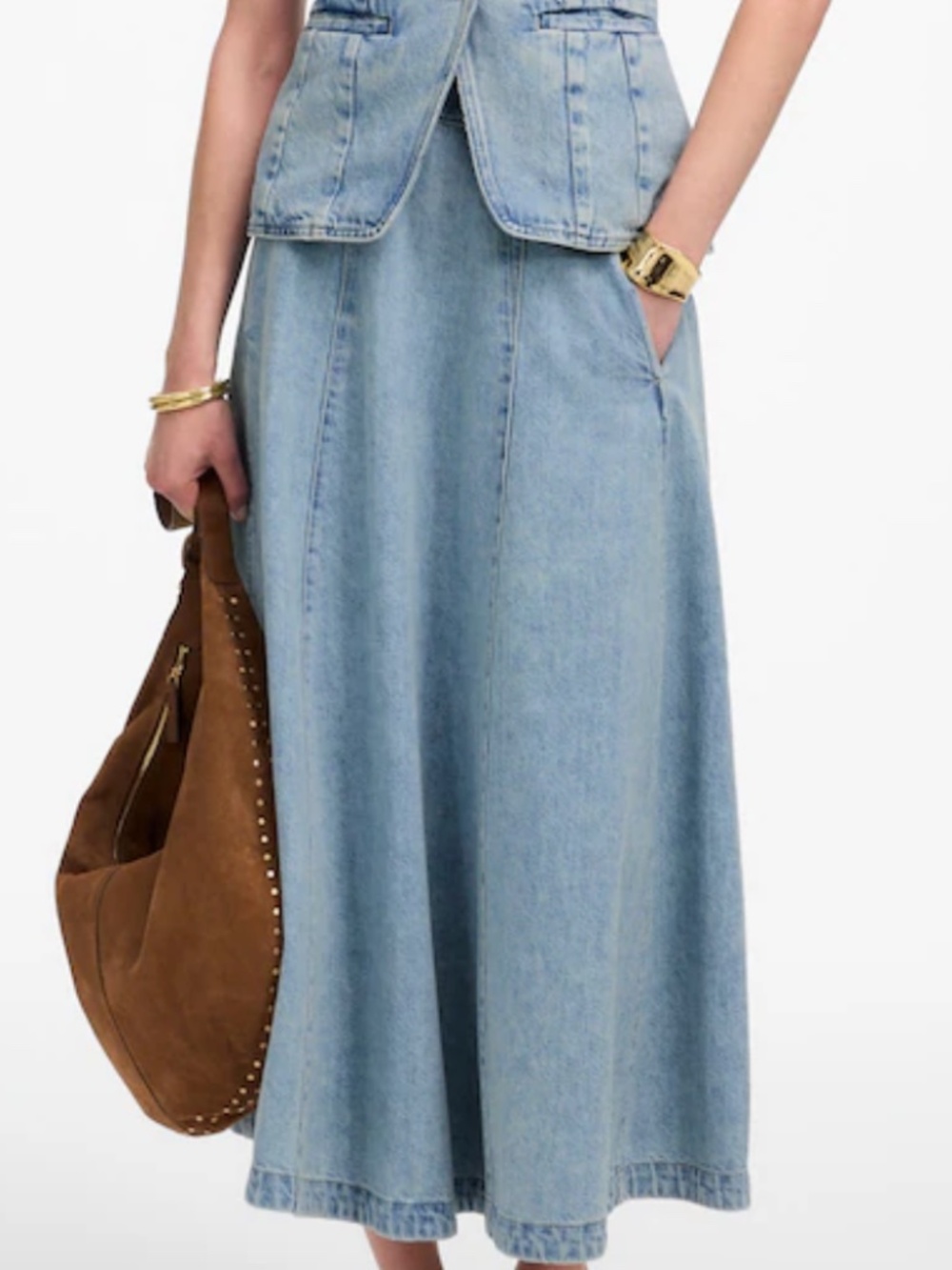 Madewell denim midi skirt - NWT